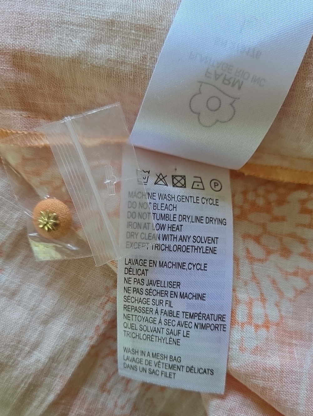 NWT Farm Rio x Anthro Orange Linen Blend Drop Waist Maxi Dress - Size L - Picture 13 of 14